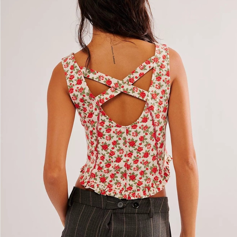 Mint Condition Free People Melanie Tank in Ivory Combo - Picture 2 of 4